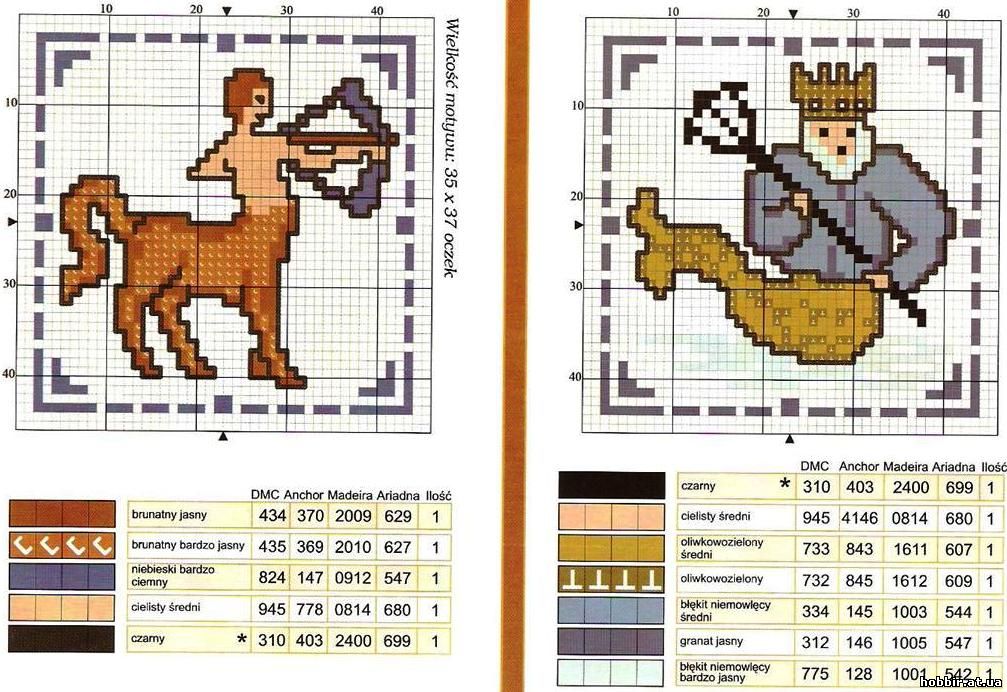 Знаки зодиака из бисера схемы крестиком
