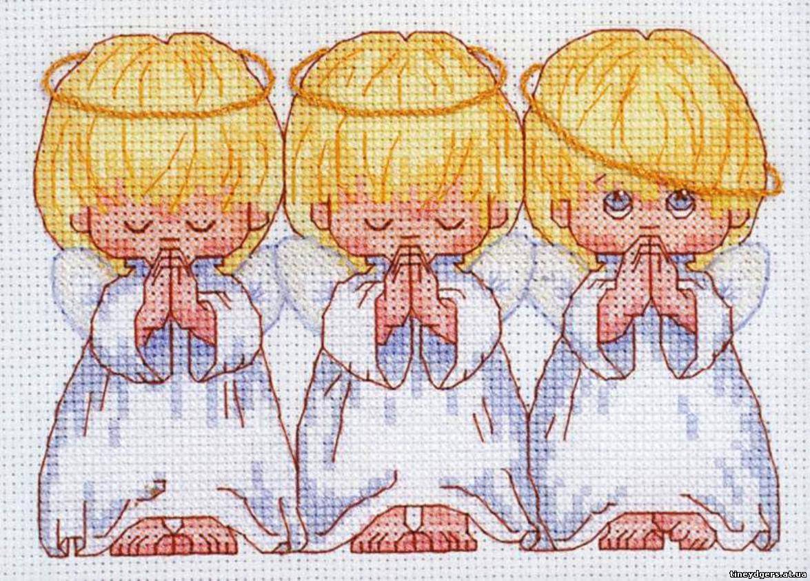 Схема вышивки «Ангел и дети» (№) - Вышивка крестом