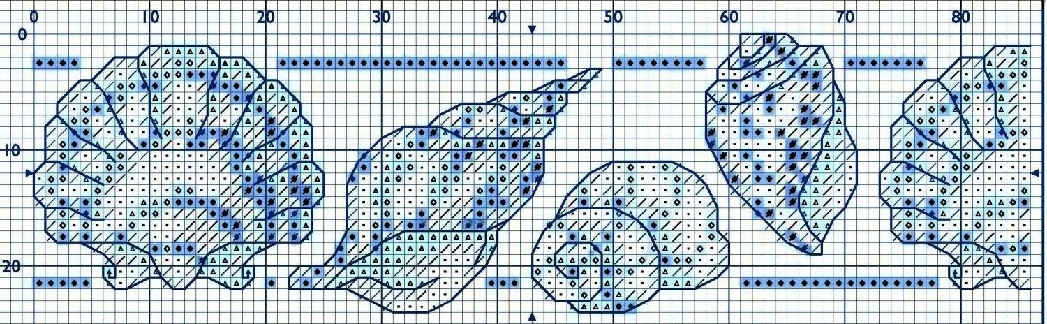 Схема вышивки венок из ракушек