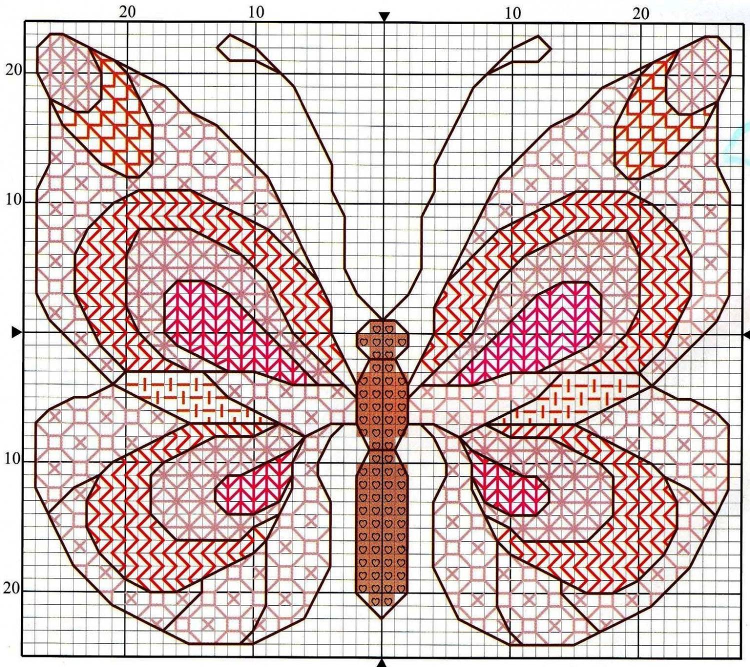 Ковровая вышивка бабочка схема